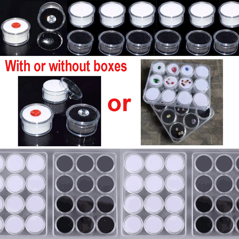 Small Loose Diamond Gemstone Display Jewelry Show Box Empty Plastic Containers