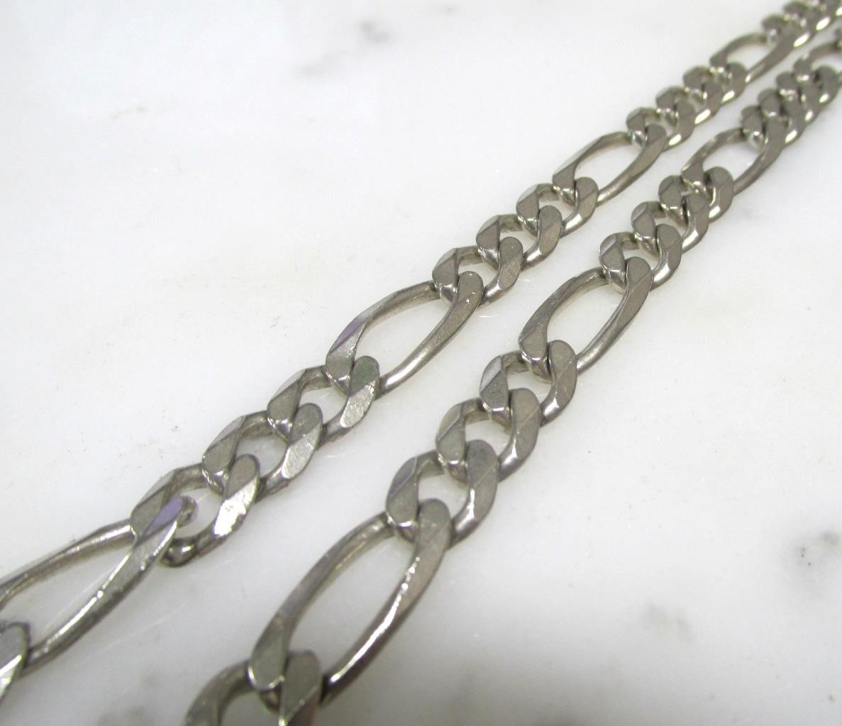 Sterling Silver Flat Figaro Link Chain / Necklace ~ 29-1/2″ ~ 59.4g ~ 6-G518