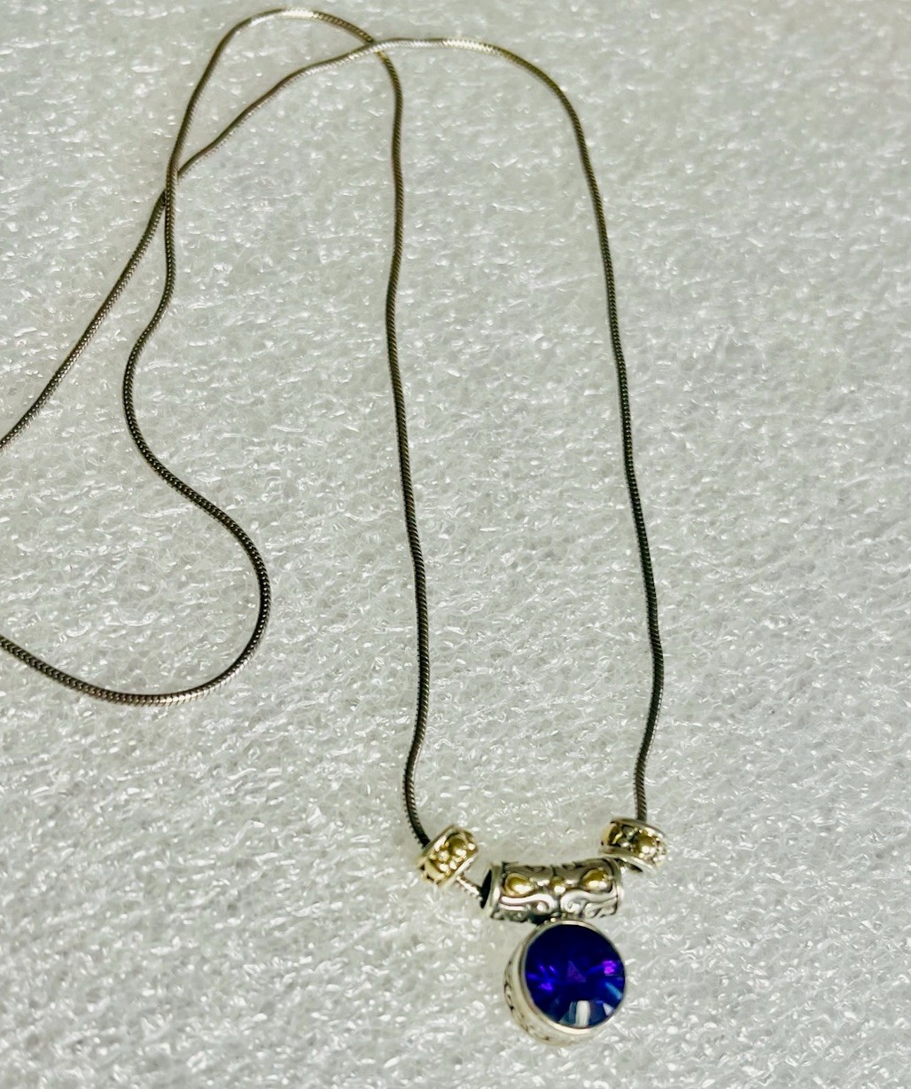 Natural Amethyst 18 Inch Necklace Solid 925 3 Carats Carved Tube Bezel Beads