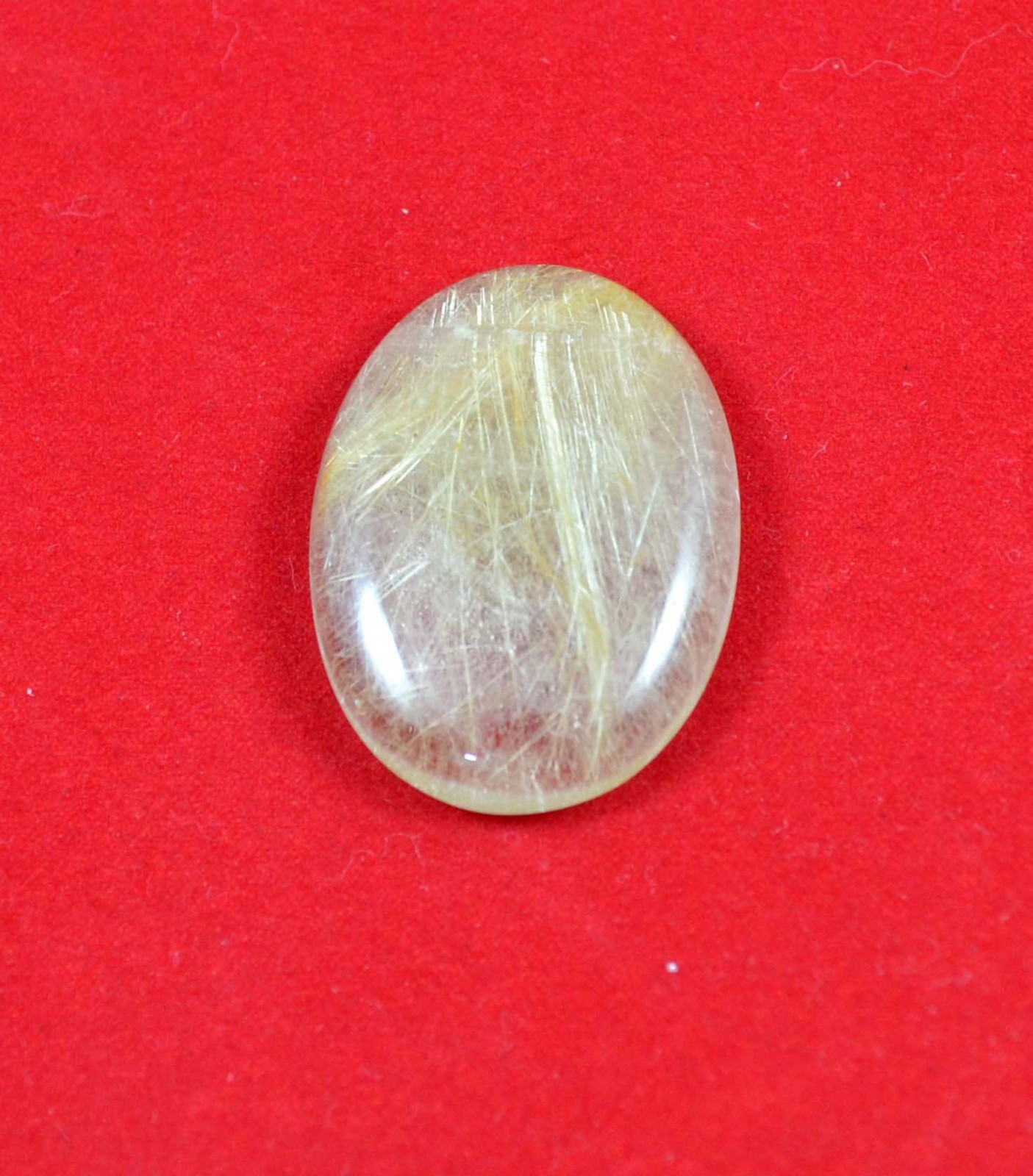 53 Cts. Natural Cabochon Gemstone Golden Needle Rutile Oval 34x25mm-A1712