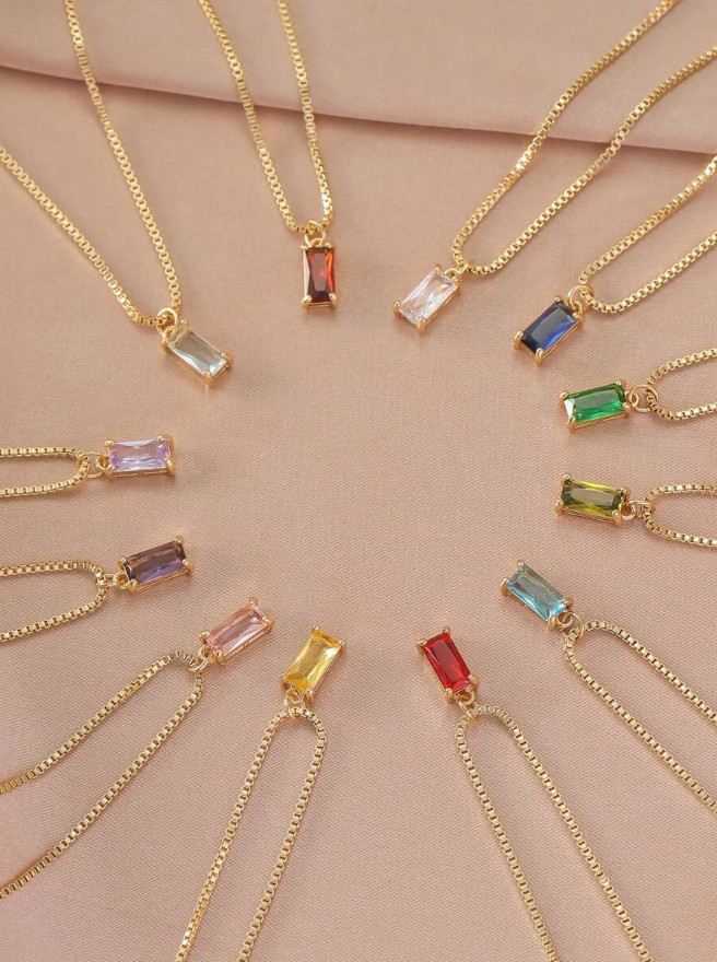 Birthstone Necklace for Women Necklace Dainty Cubic Zirconia Pendant Jewelry USA