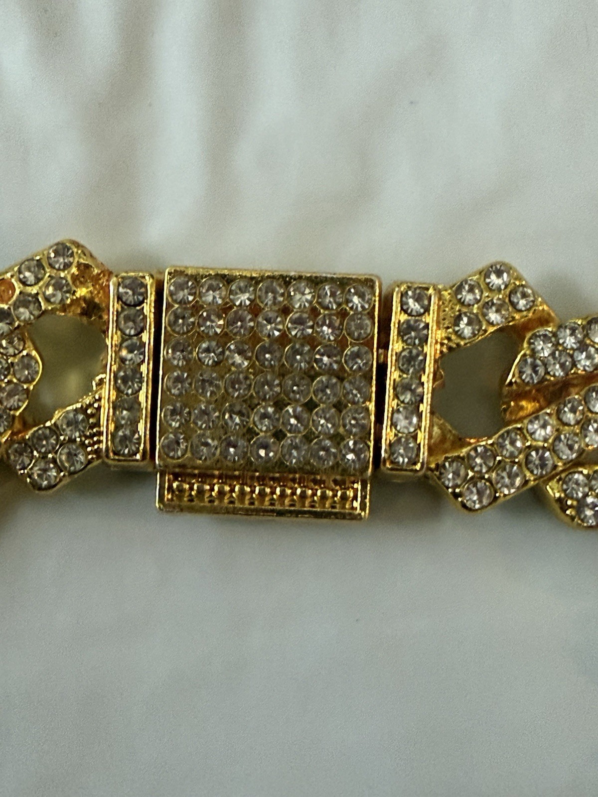 Men’s Gold-Plated Moissanite Necklace Size 18in 10k Yellow