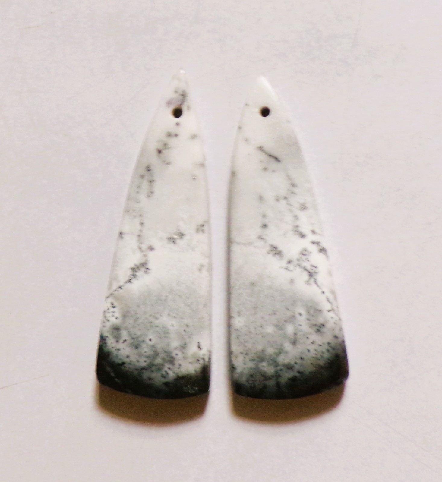 29.05 Cts Natural Dendrite Agate Cabochon Match Pair Gemstone 34X12MM 07