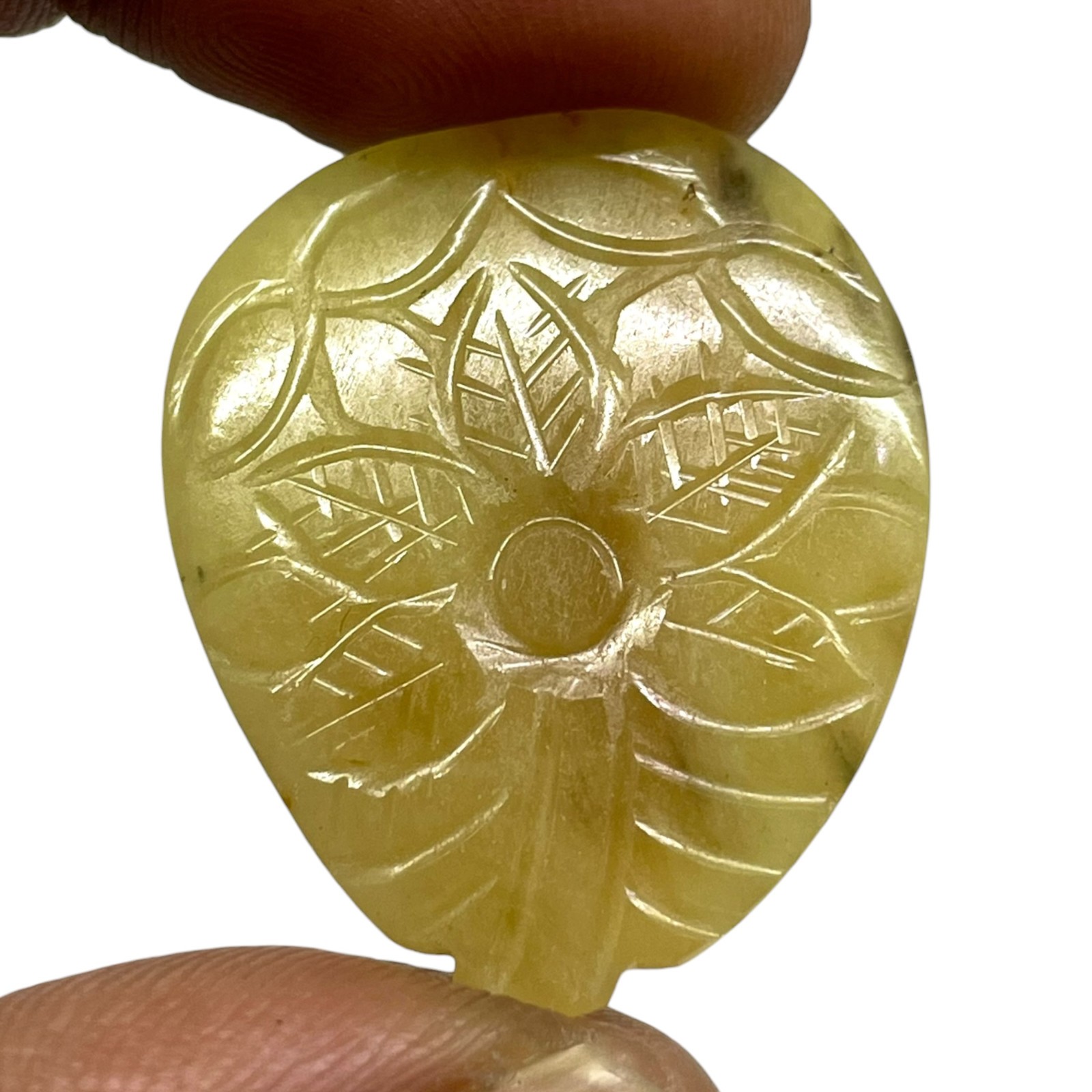 34.15 Cts Unheated Natural Yellow Sapphire 29x24mm Hand Carved Loose Gemstone