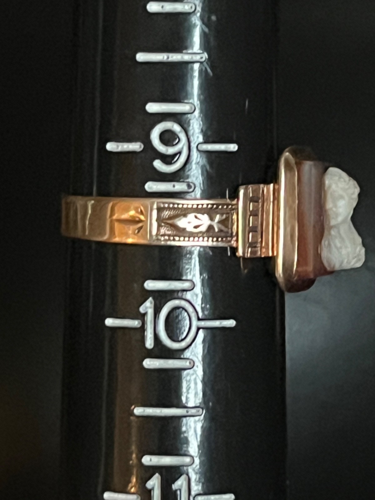 1880s Victorian 14k Gold 3.22g Antique Shell Cameo Etruscan Ring Size 9.5 RARE