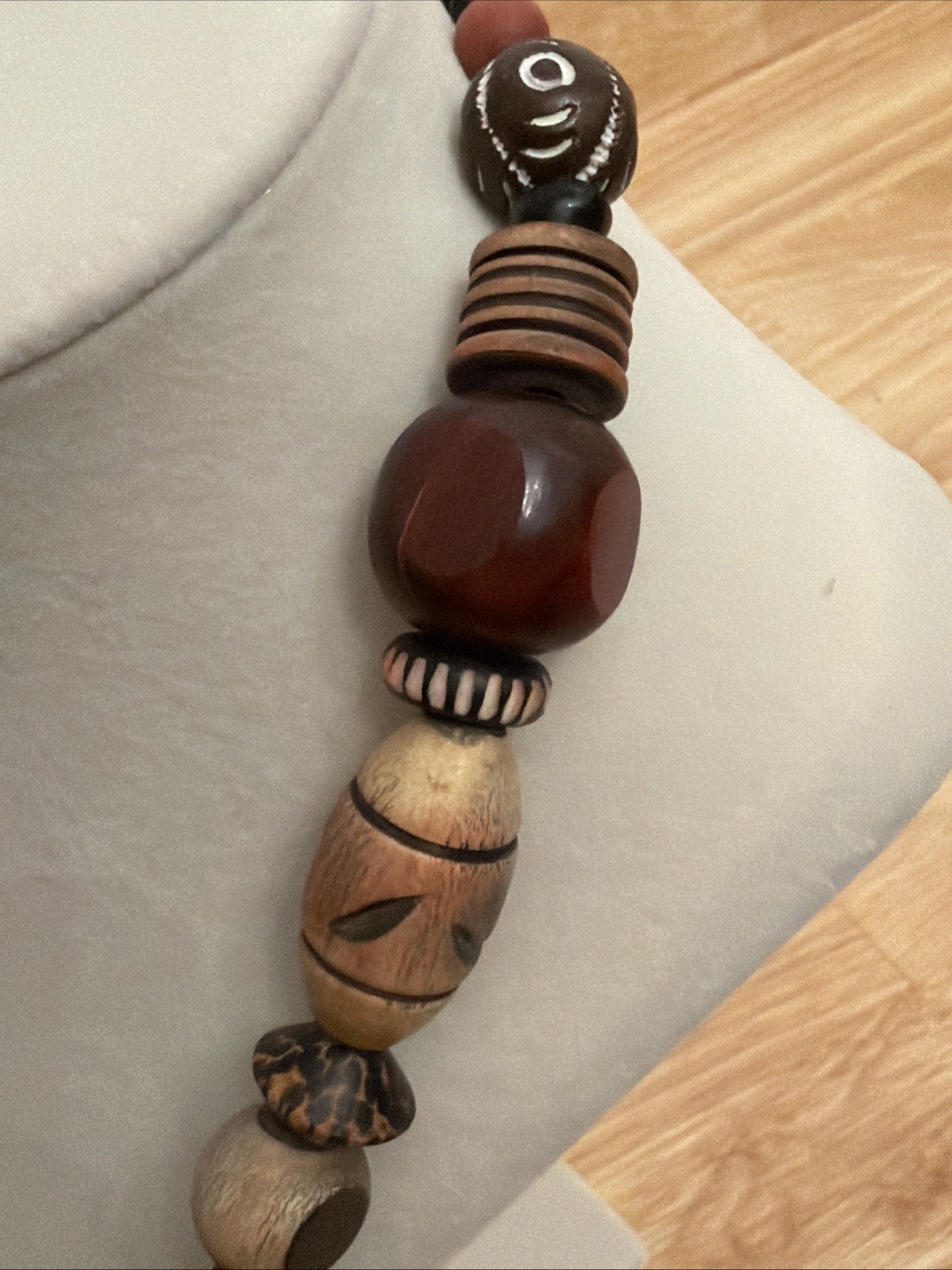 Necklace Indonesian Asymmetrical Assorted Wood Necklace