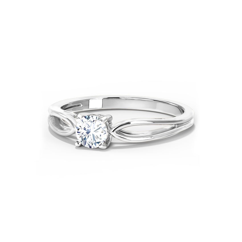 Round Diamond Ring 0.35 Carat Lab Grown Solid PT950 Platinum Size 4 4.5 5 5.5 6
