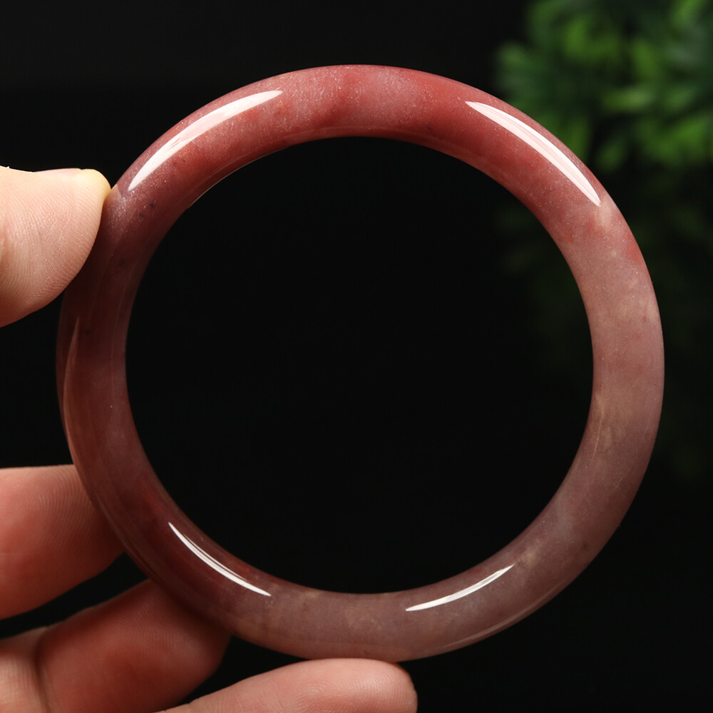 54-64mm Certified Golden jade 100% Natural Lavender Purple Jade Bracelet Bangle