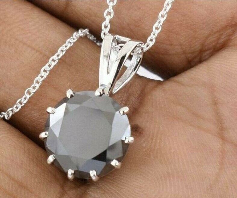 40 Ct Black Diamond Pendant Great Quality AAA Certified ! Birthday Gift