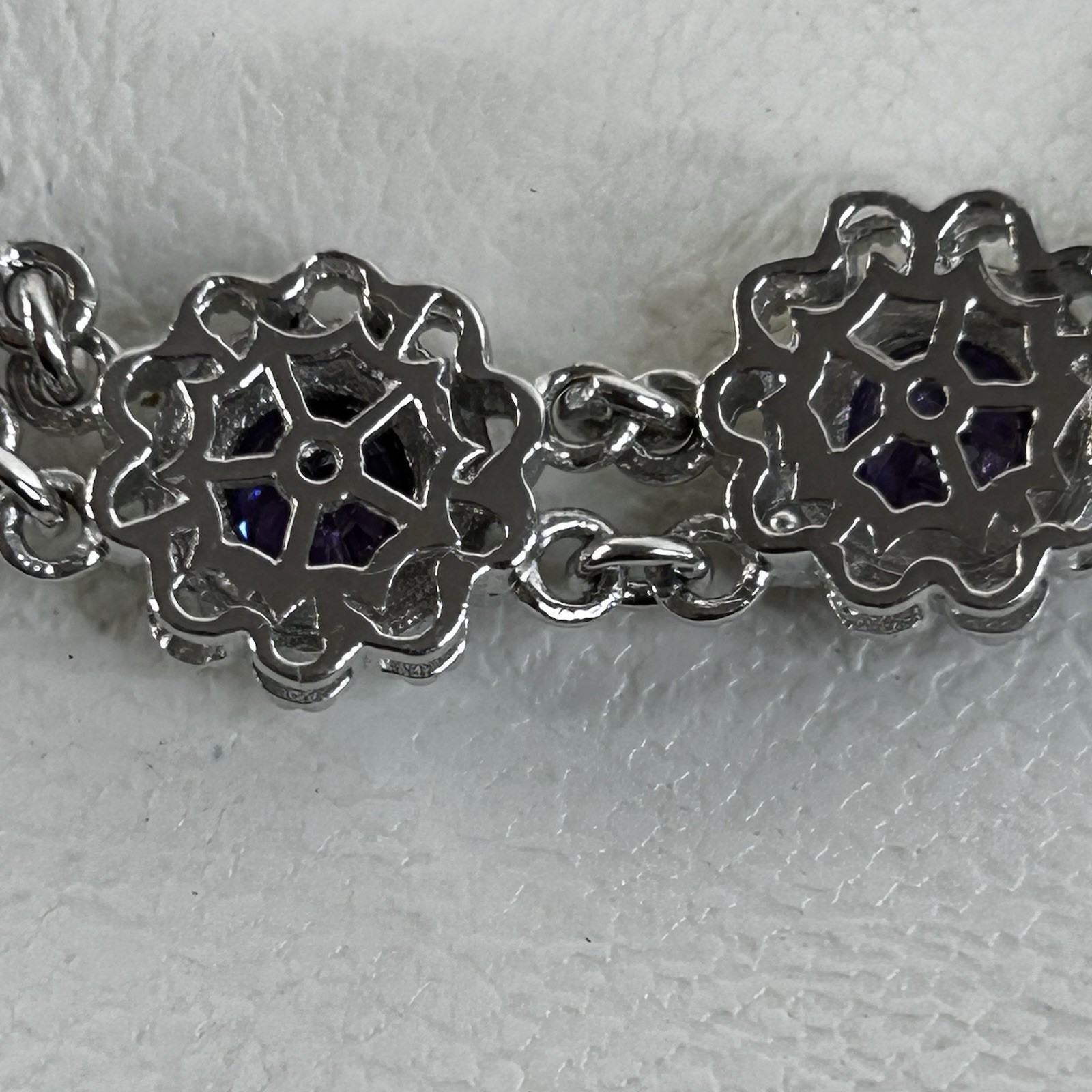 STS Karis Purple Simulated Amethyst Filigree Bolo Bracelet