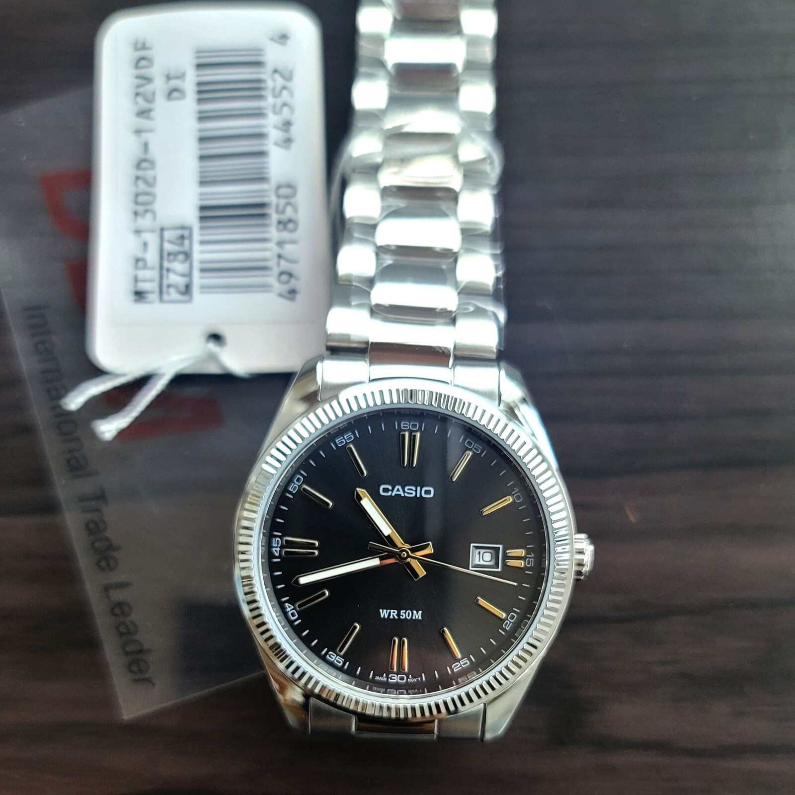 CASIO Men Analog Stainless Steel silver Band Watch Original New MTP-1302D-1A2VDF