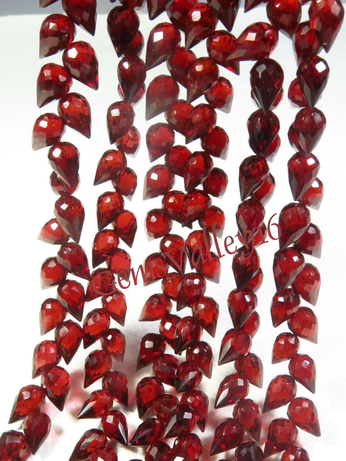 Top Grade Natural Red Mozambique Garnet Faceted Teardrop Beads 7.5-8.5mm GV-2628