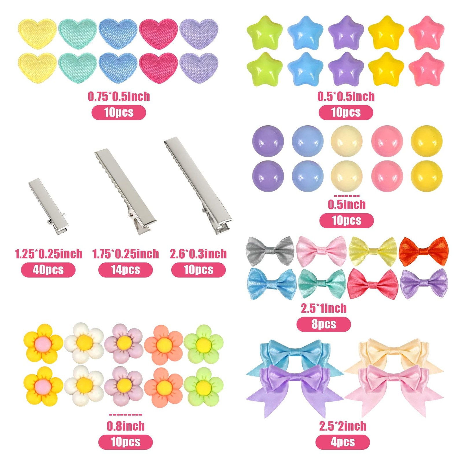 116 PCS Alligator Hair Clips Silver Metal Snap Clasps Accessories with 64 Pie…