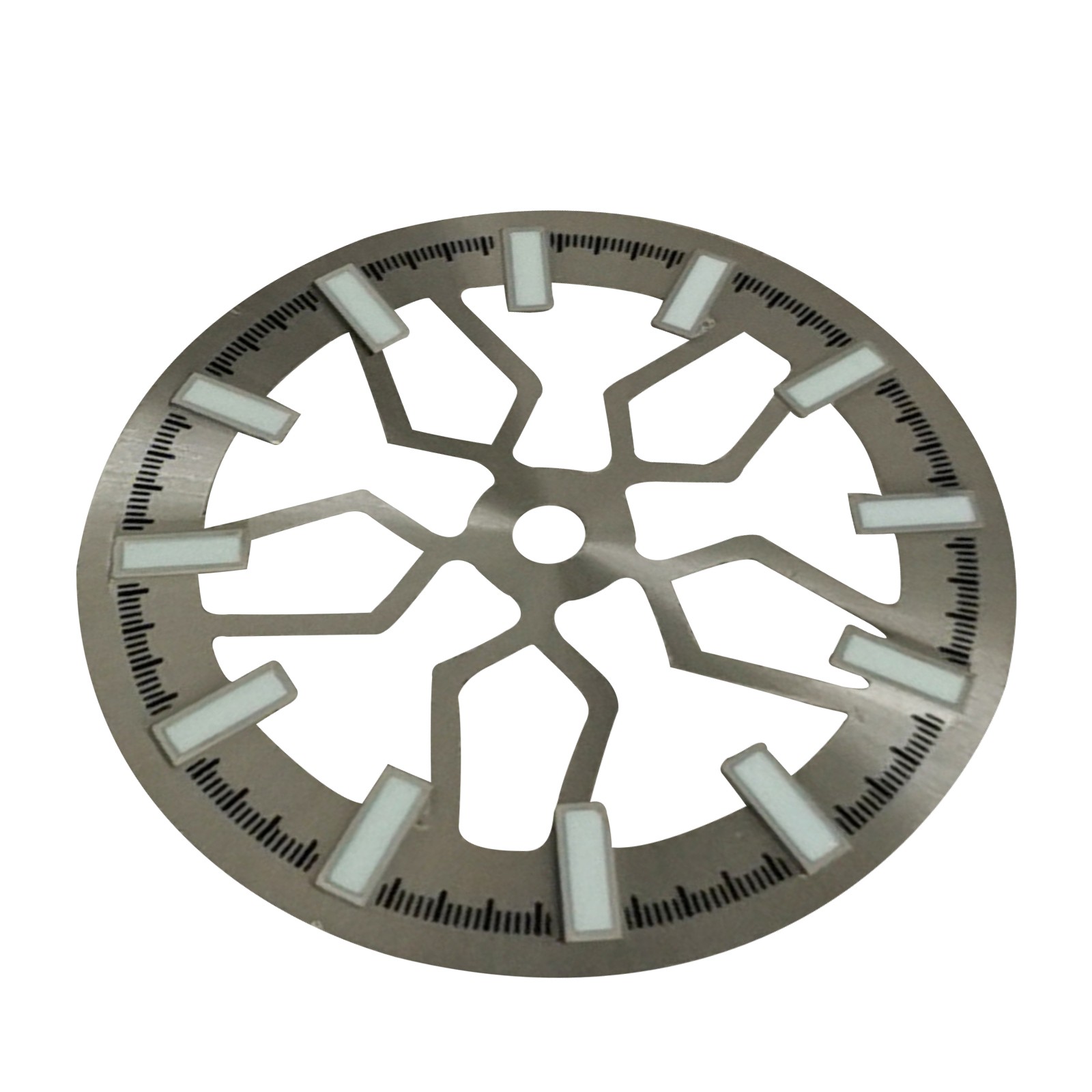 Grey 28.5mm Watch Dial Green Luminous For NH70 Watch Movement Replace Parts