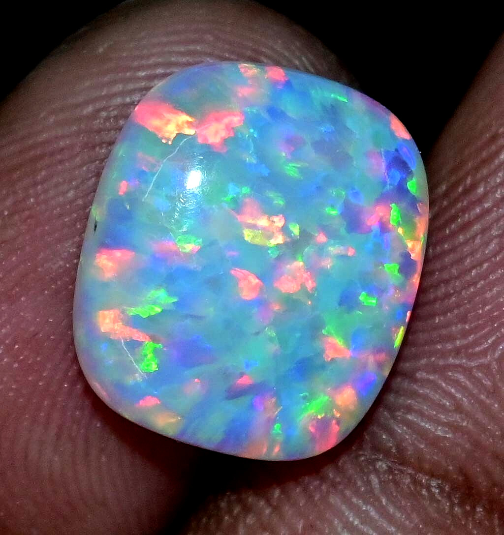 6.80 Ct Natural Ethiopian Fire Opal Certified Play of Color Untreated Gemstone