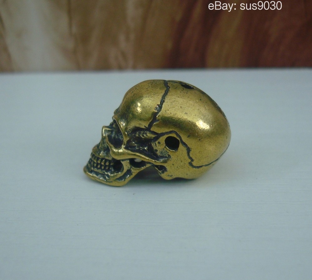 Solid Brass Cool Skull Statue Pendant Sculpture