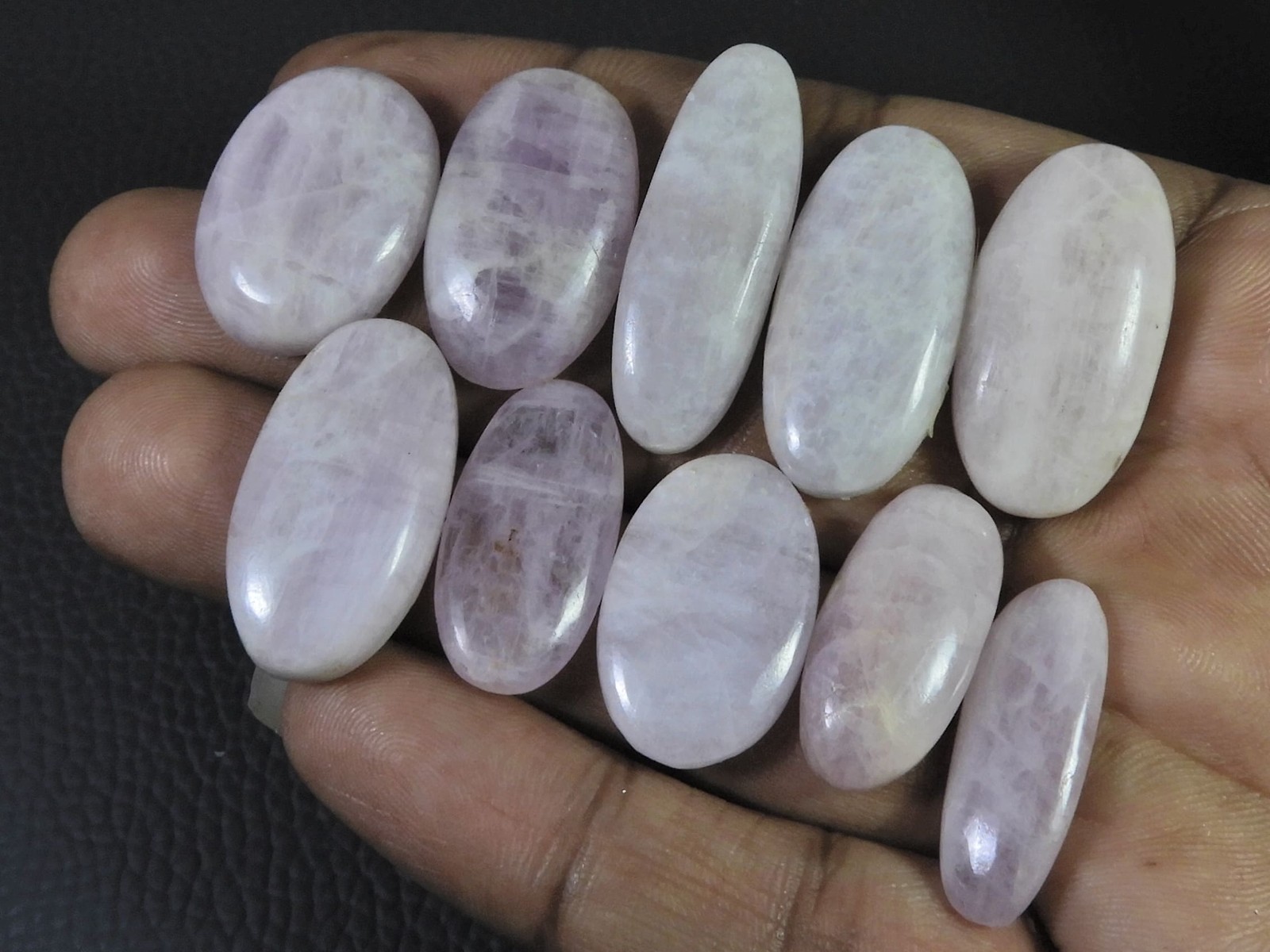 232Cts. Natural Pink Kunzite Oval Cabochon Loose Gemstone 10Pcs Lot 25-29MM