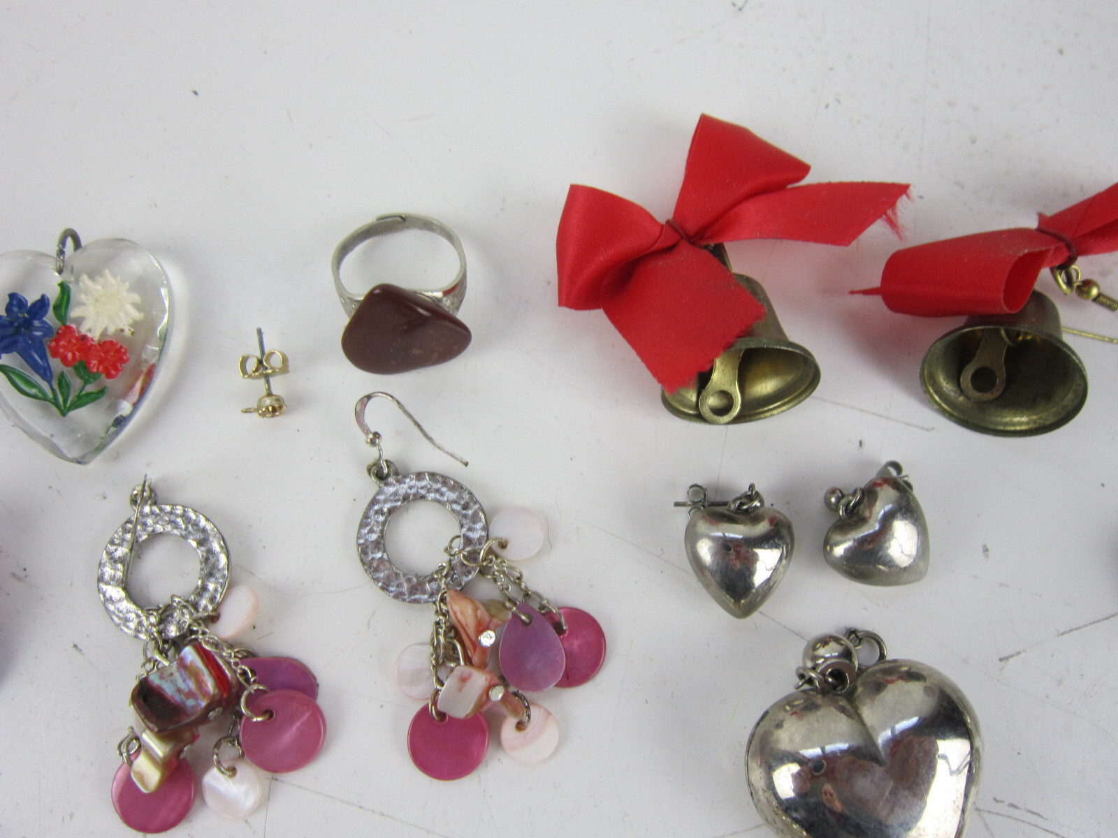 Vintage Earrings Lot, Some Clip On. Ring, Pendant. Not Researched.
