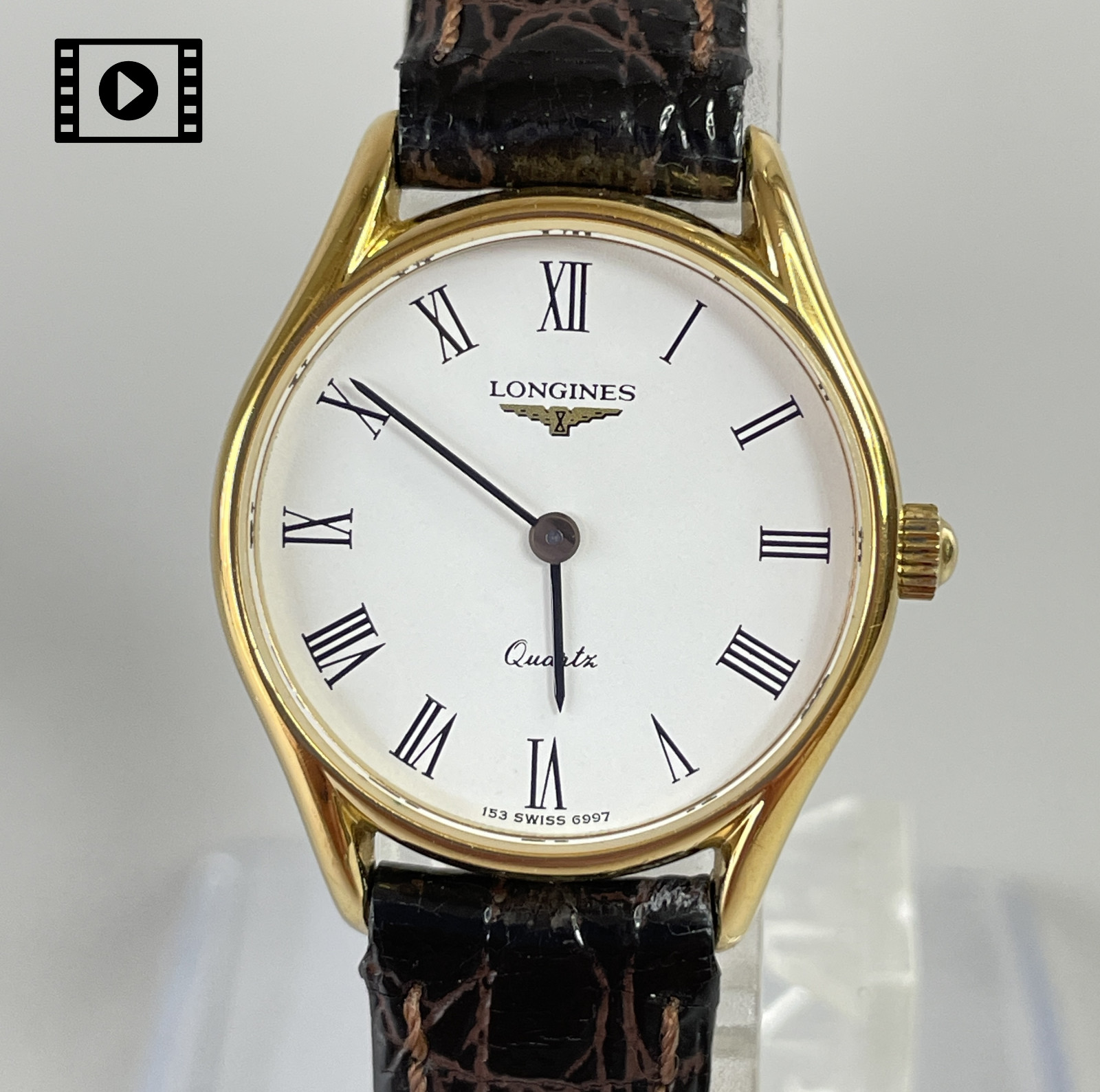 Longines 153 6997 [US Stock] Vintage 23mm Roman Dial Quartz Womens Watch *Exc+5
