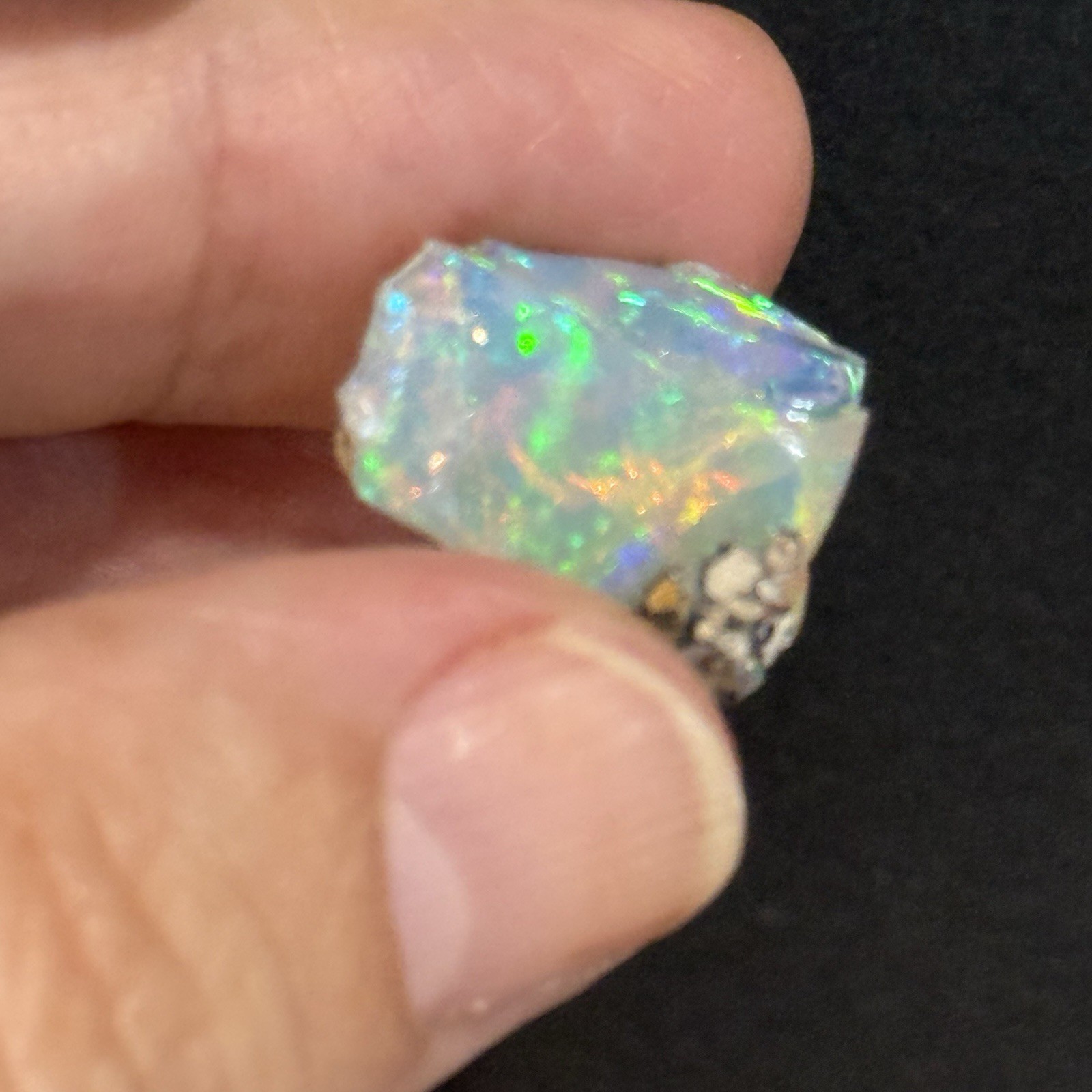 10.95ct 16.3×15.2mm Colorful Ethiopian Welo Opal Rough Rock Gem Wire Wrapping
