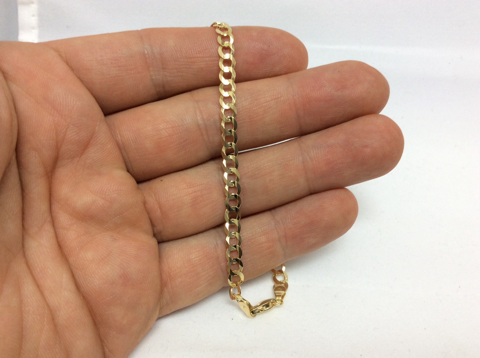 4.90 Grams 4.5mm 8.5″ Mens 10k Yellow Gold Franco Curb Cuban Miami Bracelet