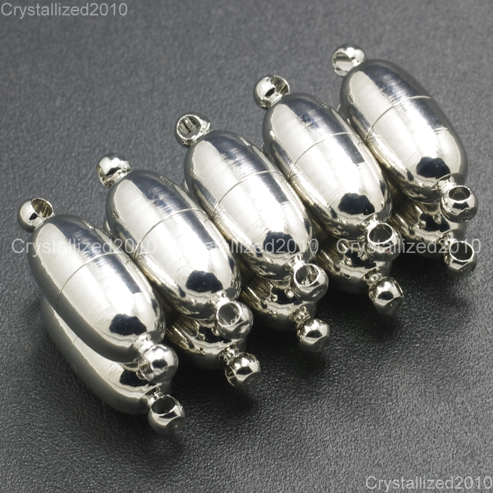 Pewter Plated Strong Magnetic Smooth Metal Connector Clasps Findings 7mm x 20mm
