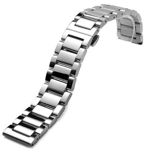 Polished Solid Stainless Steel Watch Strap Watch Band 18 20 22 24mm US Stock