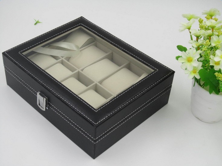 10 Compartments High-grade Leather Watch Collection Storage Box(US Sock)