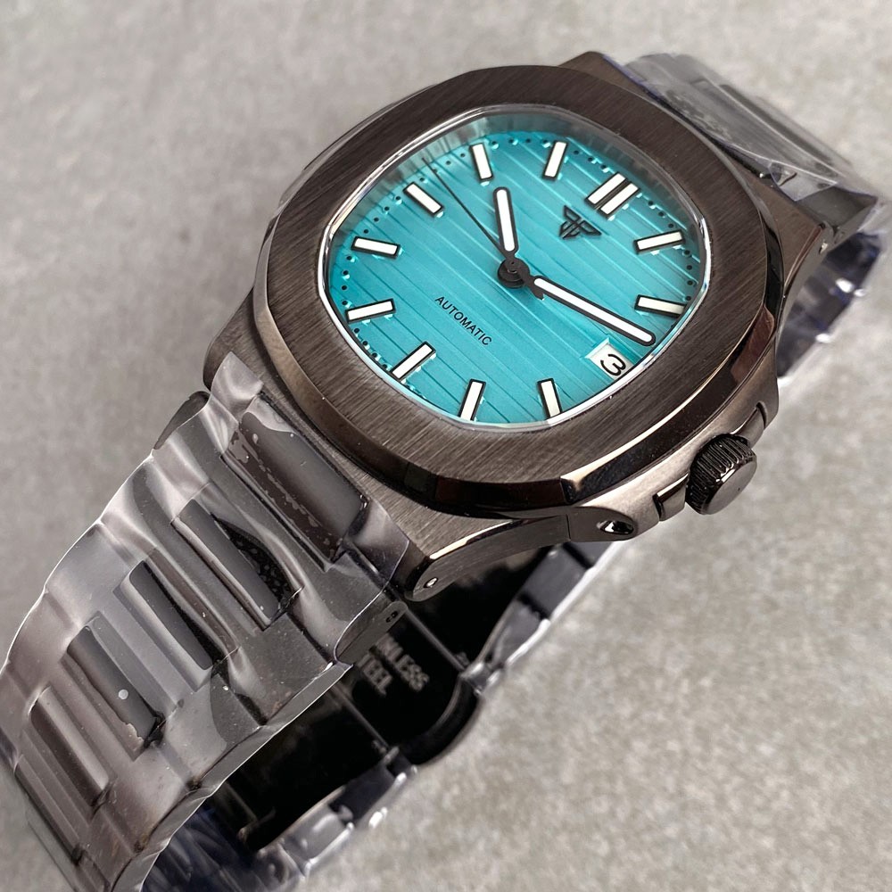 20ATM Tandorio 40mm Black PVD Sapphire Glass Automatic NH35 Movement Men Watch