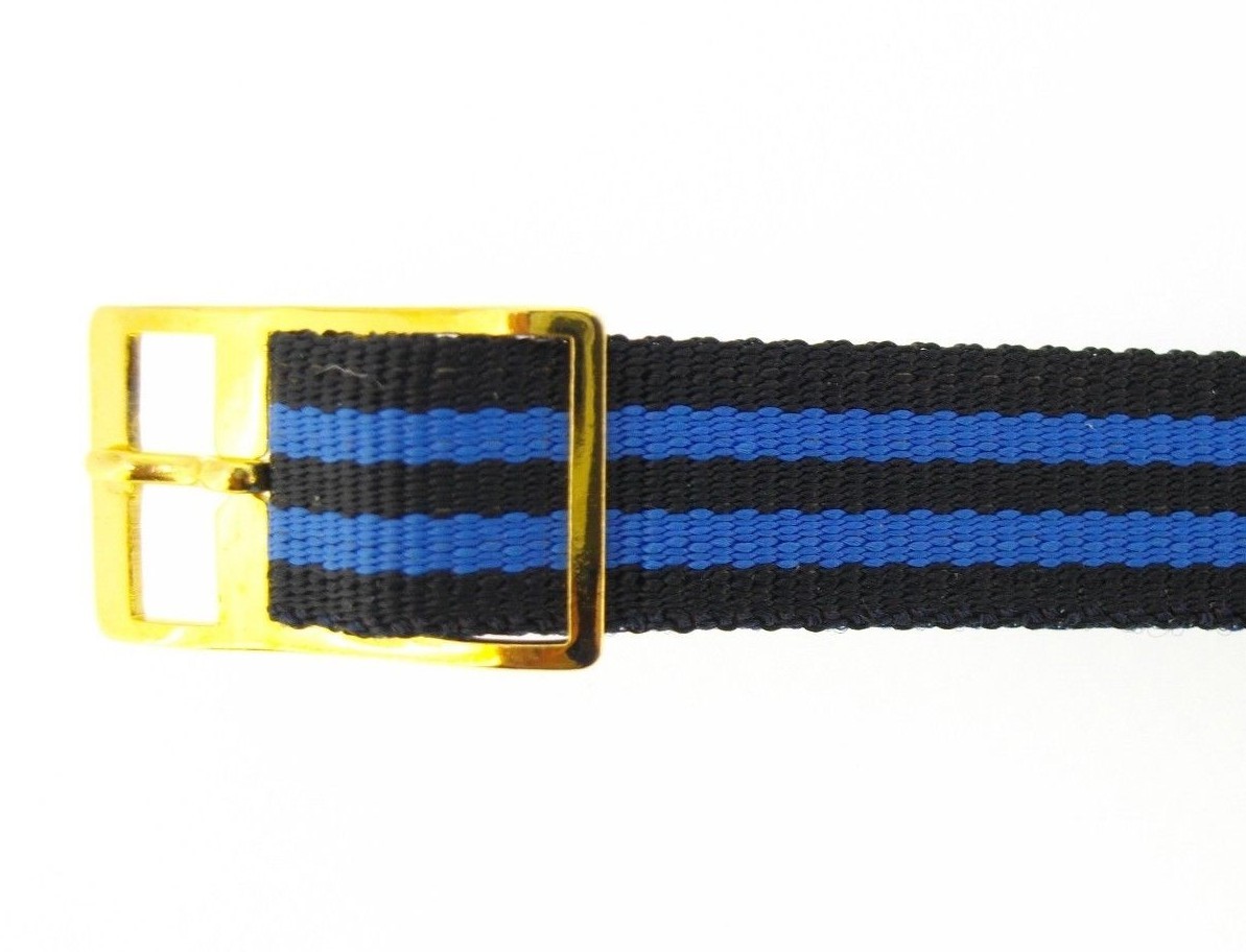 Watchband Nylon strap 12 mm various stripes colors one piece