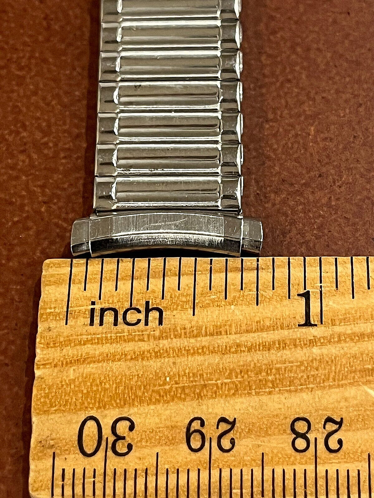 16 – 20 mm VINTAGE STAINLESS STEEL SILVER STRETCH WATCH BRACELET BAND CURVED END