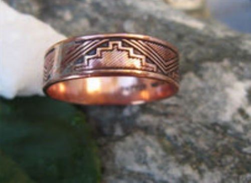 Solid Copper Band Ring CR062. 1/4 of an inch wide. – Available in sizes 5,7 & 12