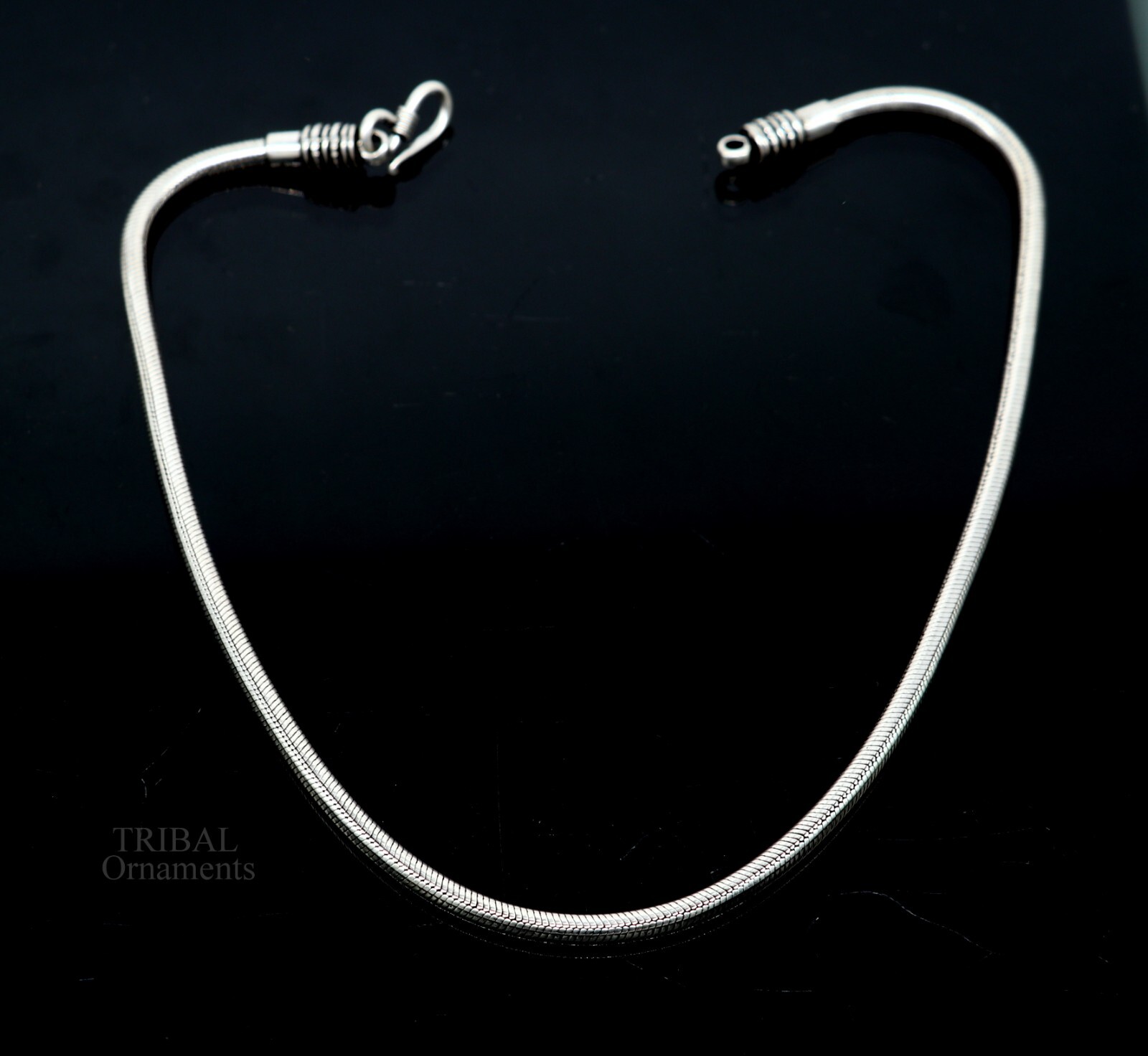 16″ TO 30″ 4 mm screw chain 925 sterling silver handmade snake chain ch158
