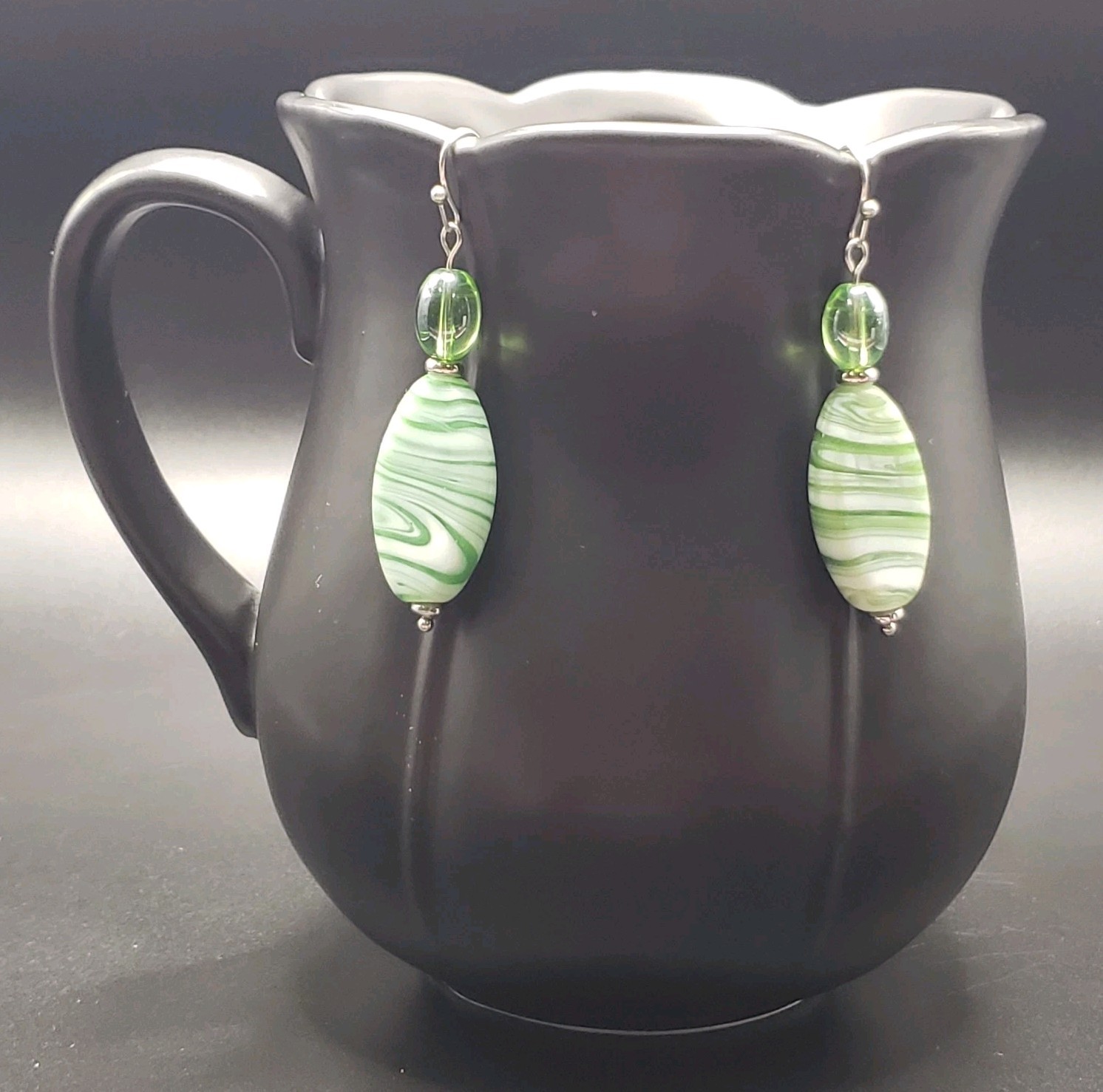 Glass Beaded Costume Dangle Drop HANDCRAFTED Earring