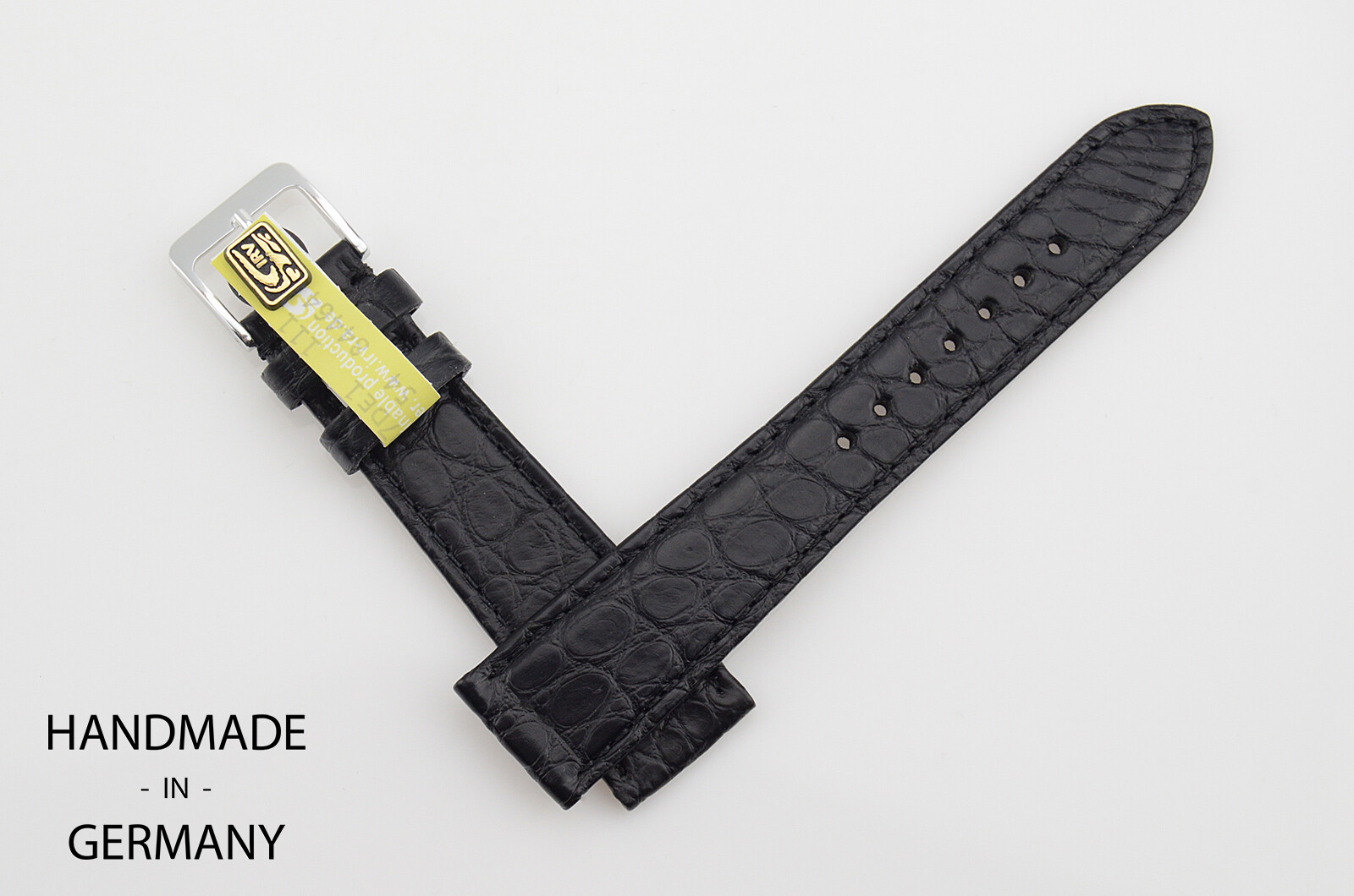 Graf Handmade in Germany Black Strap 19mm / 16mm Louisiana Croco Band