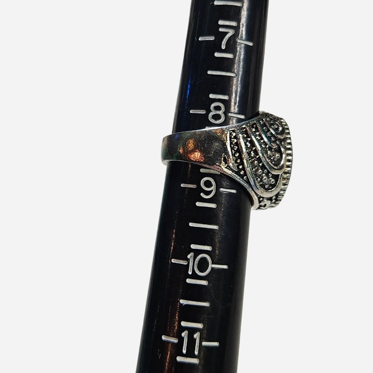 Silver Ring With Green Eyeball