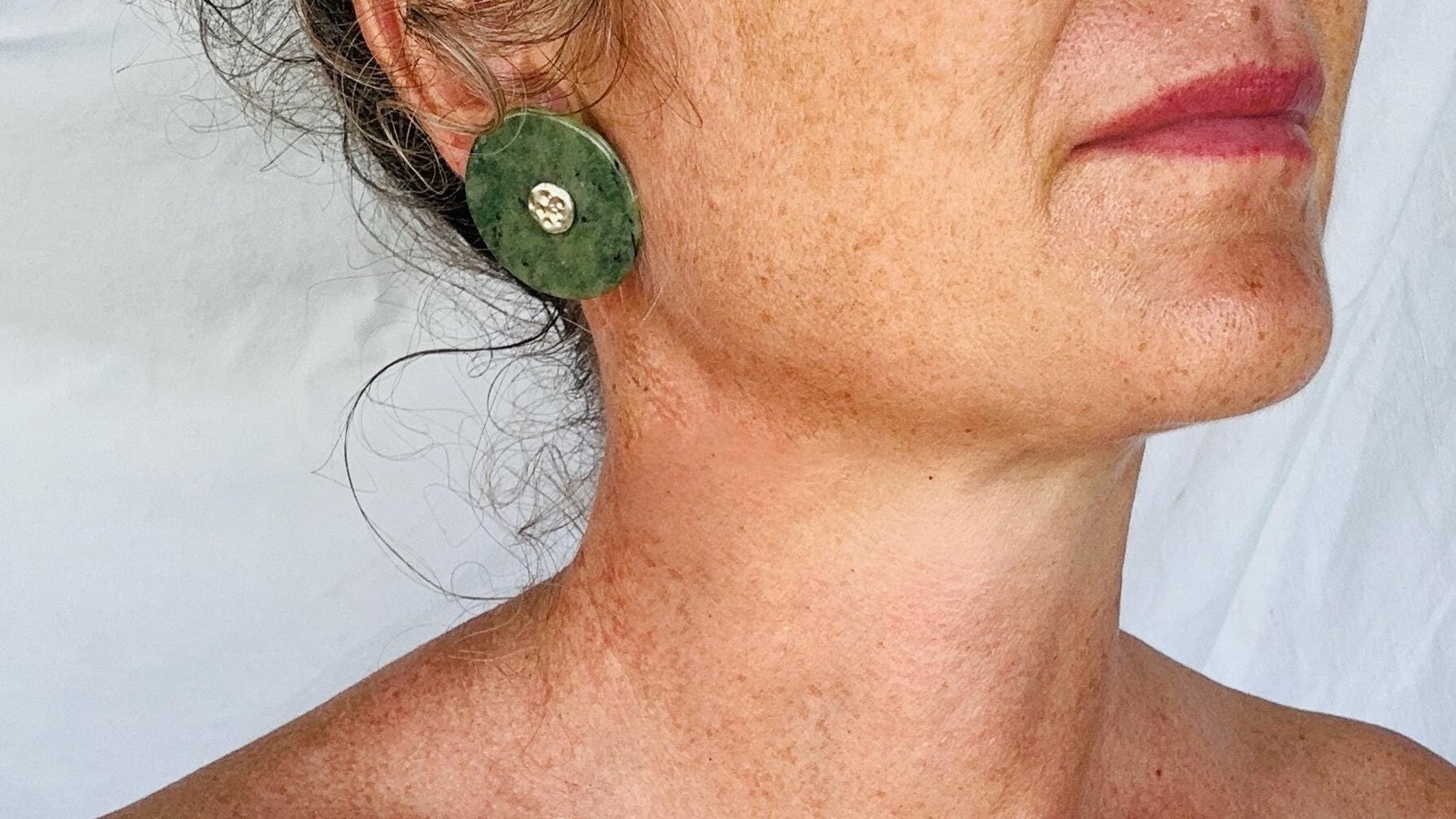 Guatemalan Jade Earrings. Sterling Silver. Handmade. 2858
