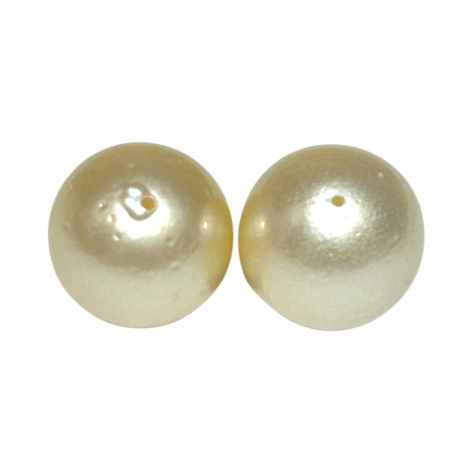 Exquisite Pair of 36-Carat Round 13.4mm Natural Pale Golden Australian Sea Pearl