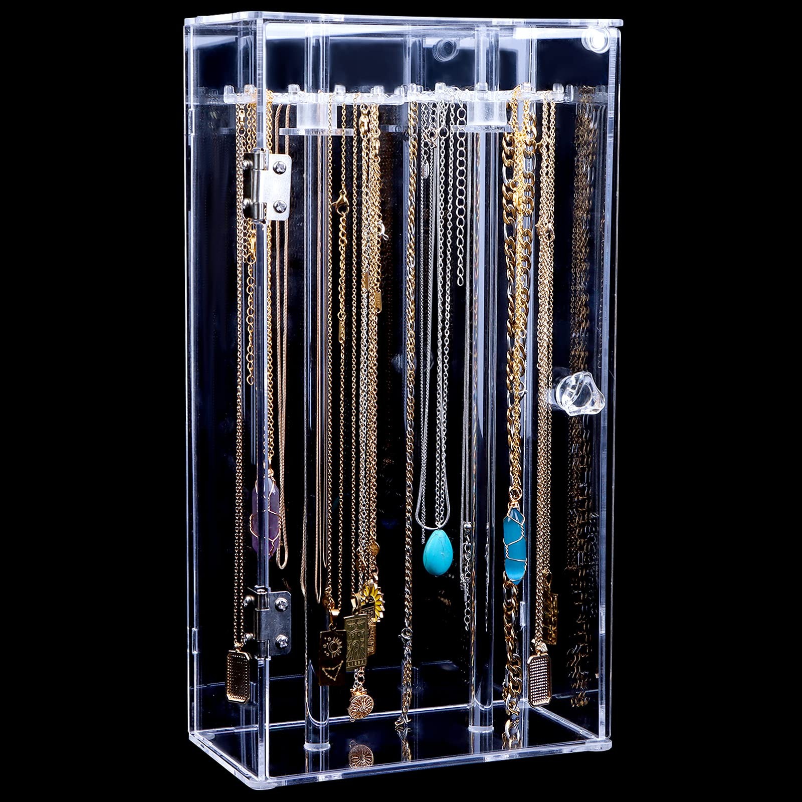 Acrylic Necklace Holder Stand,Clear 11.81×5.91×3.35 inches, Square