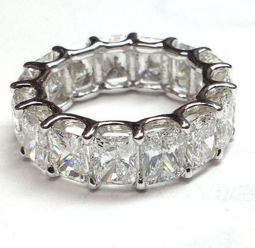 8.15 carat Radiant Cut Diamond Platinum Eternity Band E-F VVS/VS 0.51 ct size 6