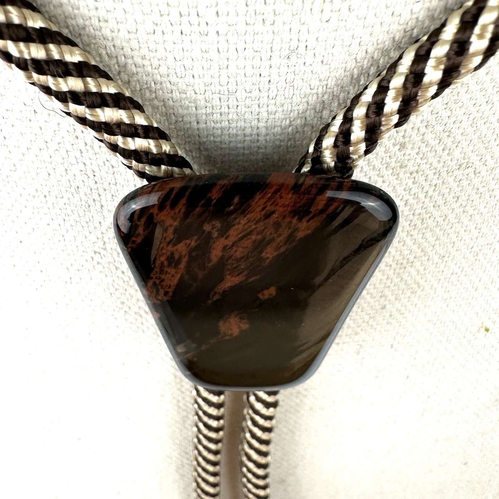 Stunning Translucent Mahogany Obsidian Western Bolo Tie Southwestern ￼