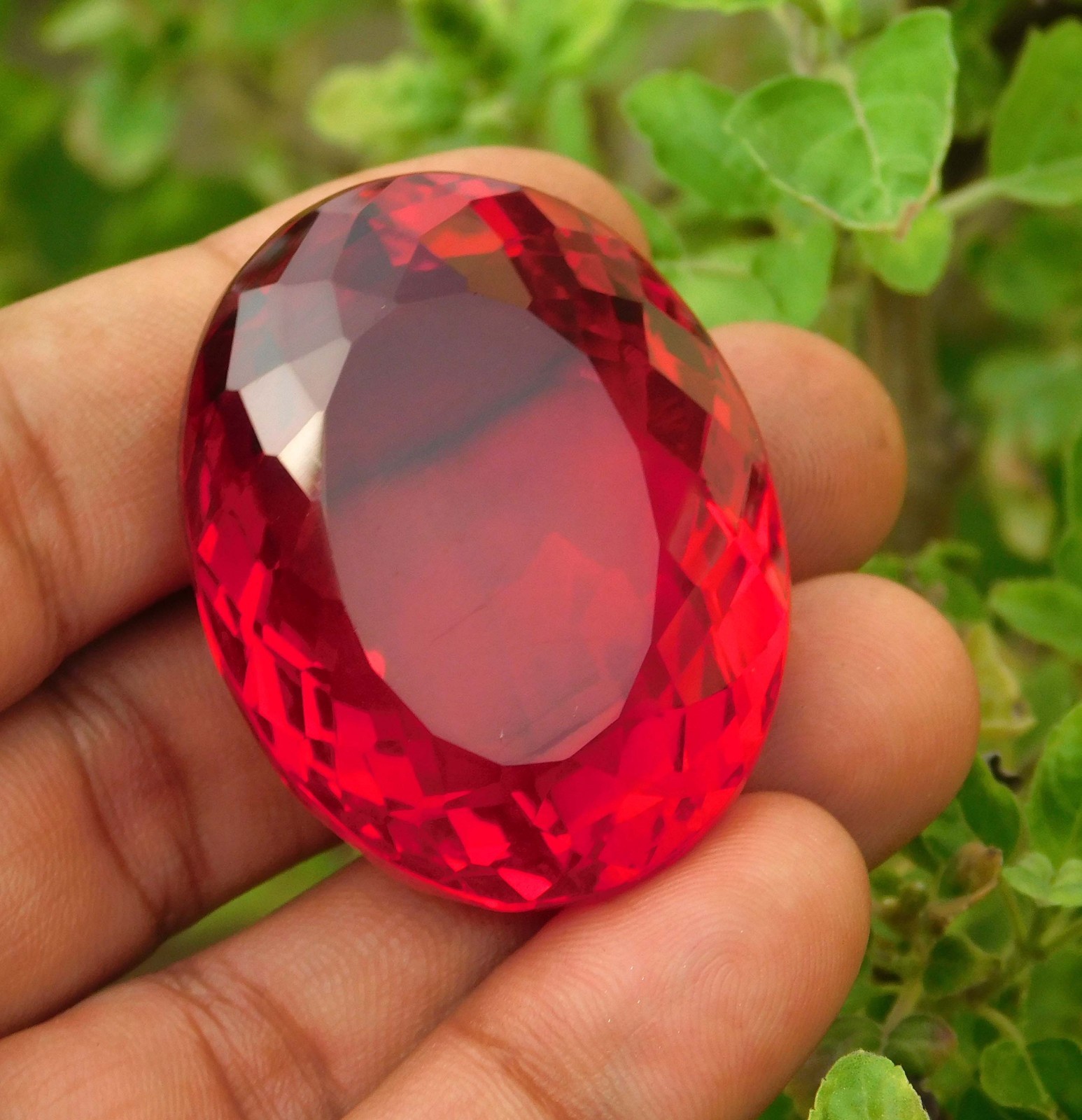 206.25cts. Natural Oval Cut Translucent Madagascar Red Ruby Loose Gemstone