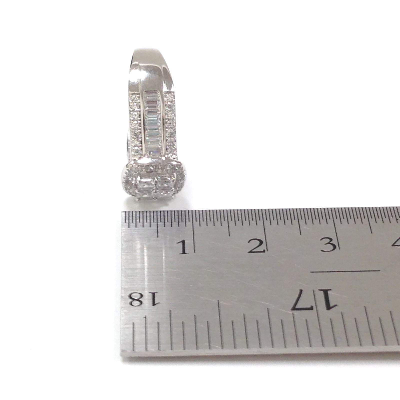 FZN Fuzion Creations 925 Sterling Silver Quad Princess-Cut Clear CZ Ring Size 4