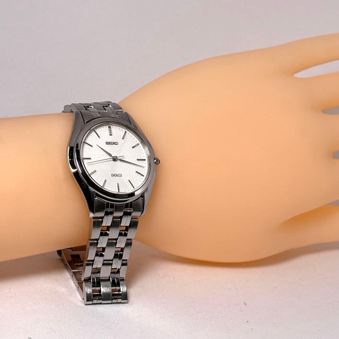 Working New Battery SEIKO Dolce Vintage Watch Ripple Dial Round