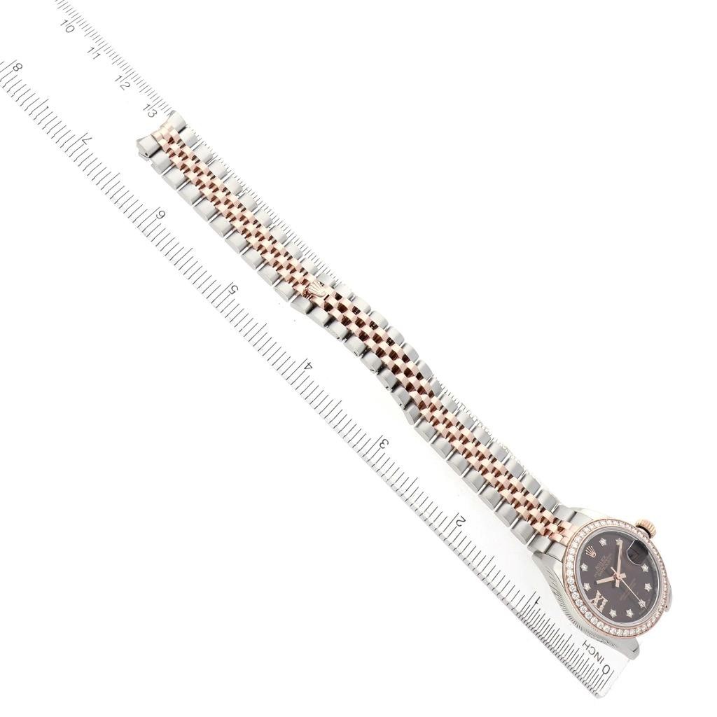 Rolex Datejust 28 Steel Rose Gold Diamond Ladies Watch 279381