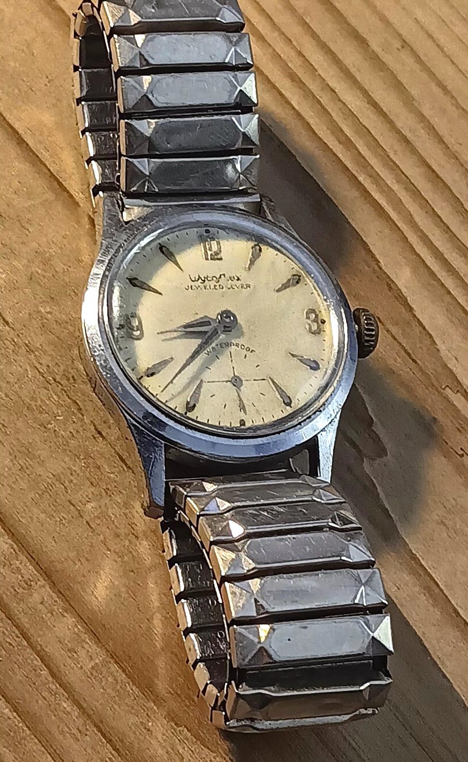 Vintage Wyler WycoFlex Watch 7 jewels Swiss Clear Glass Back WORKING no reserve