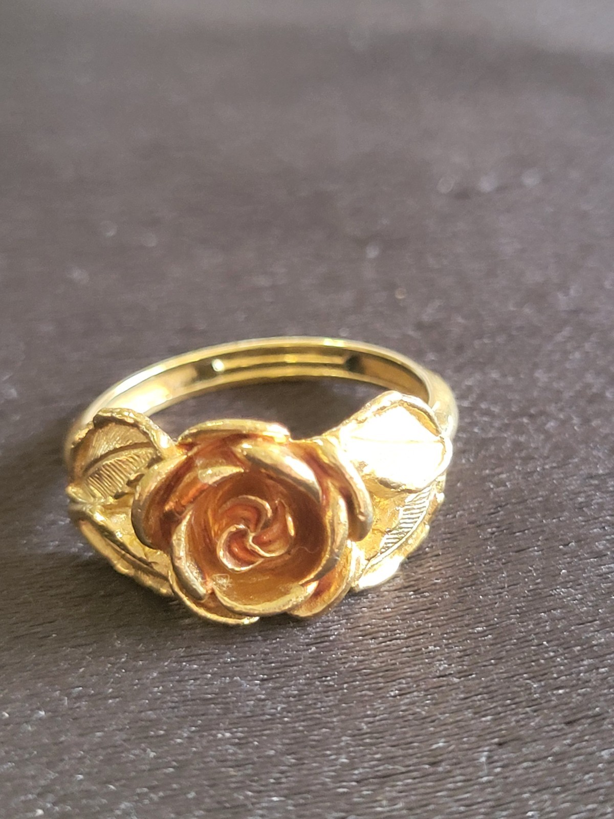 Vintage Avon Burnished Rose Gold Tone Flower Statement Ring Size 6 to 6 1/2