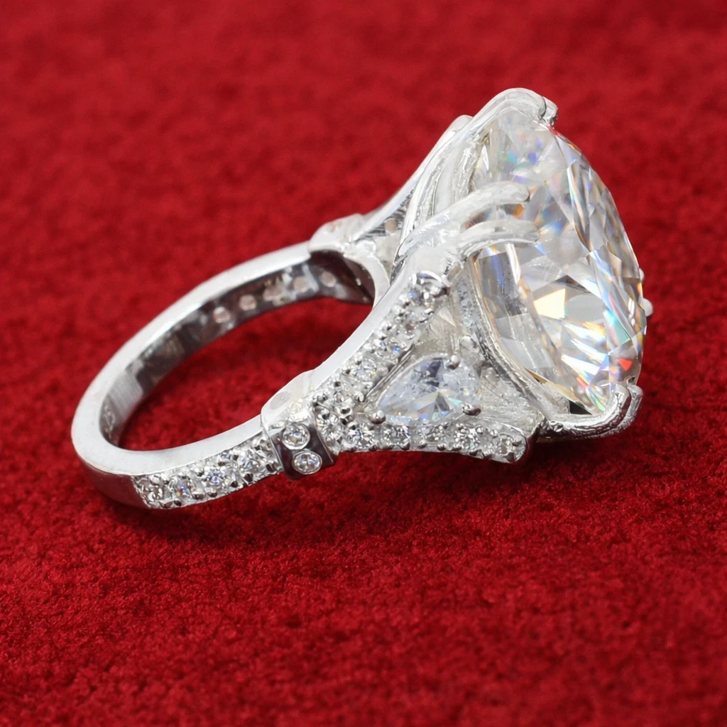 RARE 15 Ct Certificate White Diamond Solitaire Ring, Amazing Bling-FREE SHIPPING
