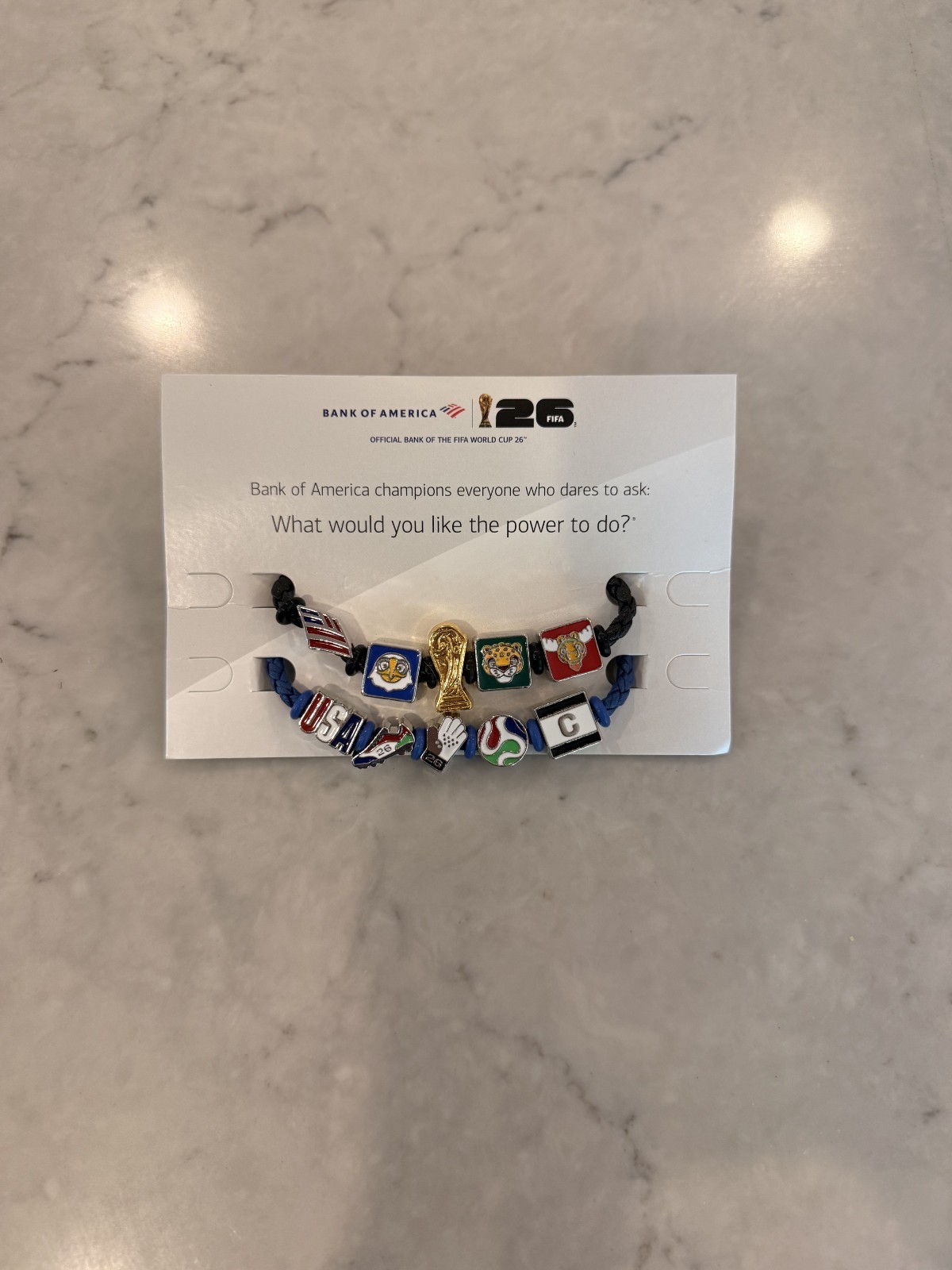 Official FIFA World Cup 26 Multicolor Cord Charm Bracelet (Team USA) | Two Pack
