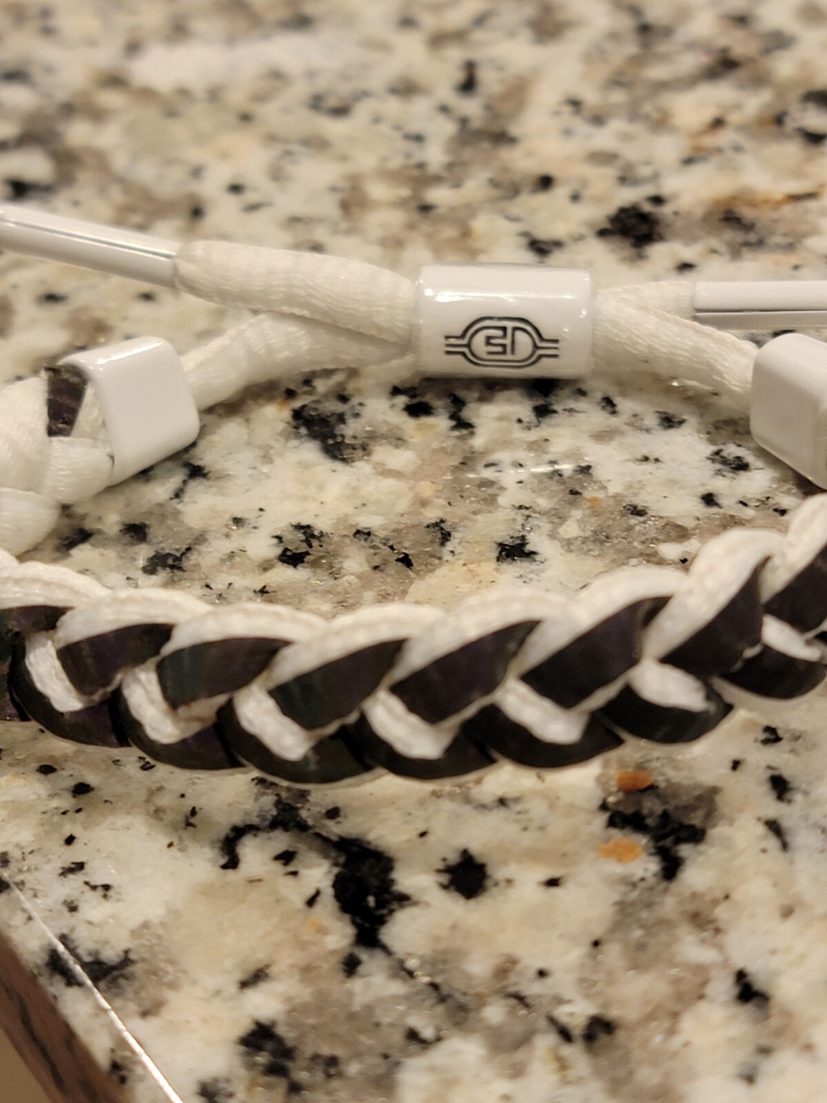 Brand New Ionic Energy Iridescent Black Reflective Braided Shoelace Bracelet